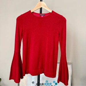 Vince Camuto red trumpet flared sleeve top, PXXS